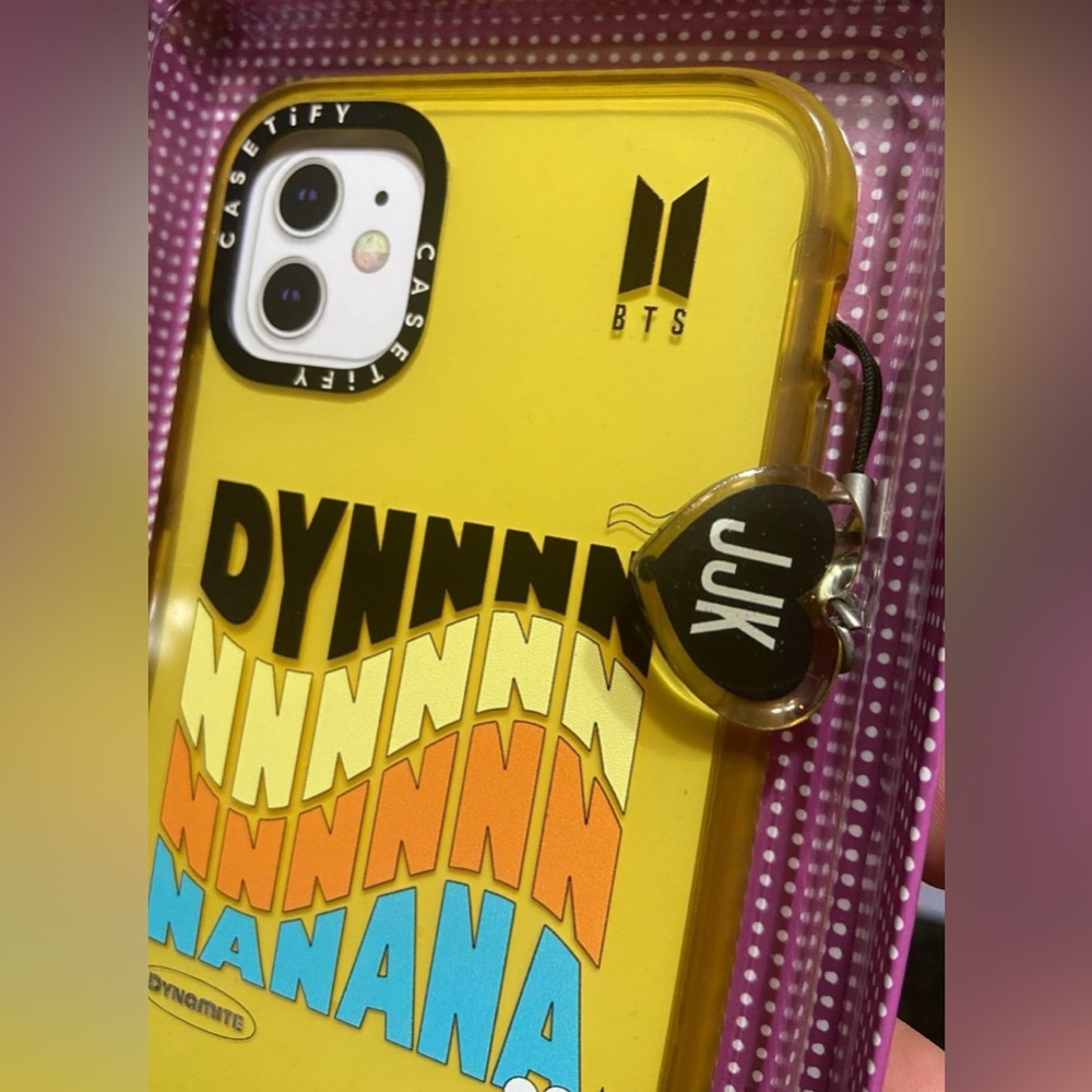 iPhone 11 BTS Dynamite Casetify Case with Jeon Jungkook Initials Charm